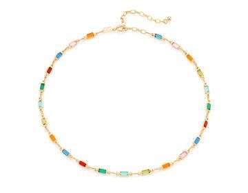 Choker De Cristales De Colores Enchapadas en Oro 18K 3 Choker De Cristales De Colores Enchapadas en Oro 18K