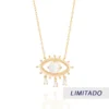 Choker de Ojo Griego con Circonia Enchapadas en Oro de 18K 2 Choker de Ojo Griego