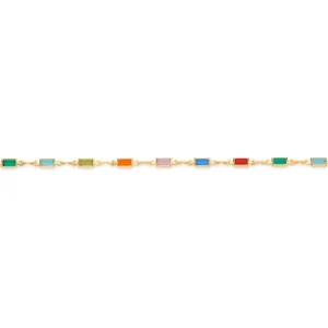 Alternative view of Choker De Cristales De Colores Enchapadas en Oro 18K