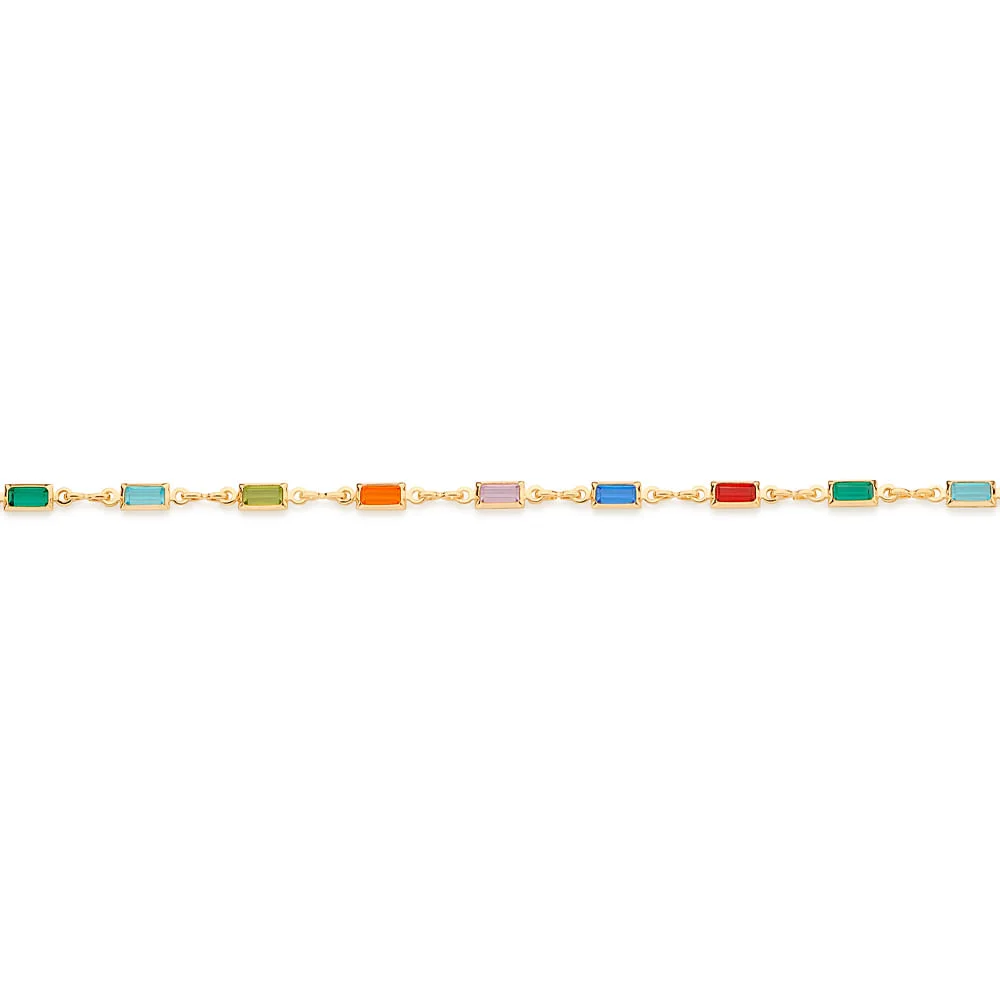 Choker De Cristales De Colores Enchapadas en Oro 18K 4 Choker De Cristales De Colores Enchapadas en Oro 18K - Imagen 2