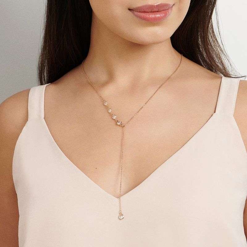 Collar ajustable con circonia enchapado en oro de 18k 3 Collar ajustable con circonia enchapado en oro de 18k