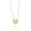 Collar con corazón y circonia enchapado en oro de 18k