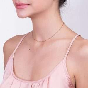 Collar liso enchapado en oro de 18k