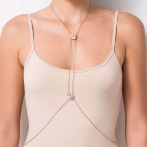 Alternative view of Collares body chain con circonias enchapadas en oro 18k