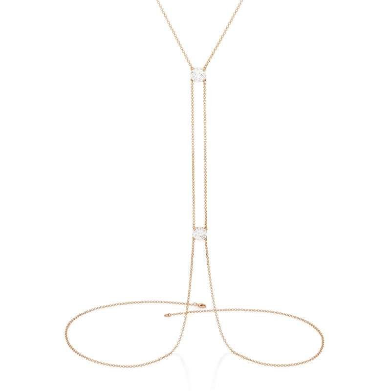 Collares body chain con circonias enchapadas en oro 18k 3 Collares body chain con circonias enchapadas en oro 18k