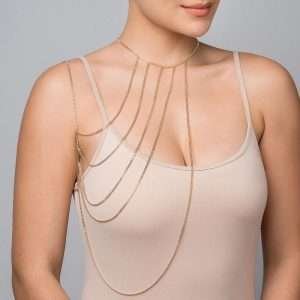 Alternative view of Collares body chain enchapadas en oro 18k