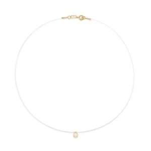 Alternative view of Collares con hilo transparentes con circonia enchapadas en oro