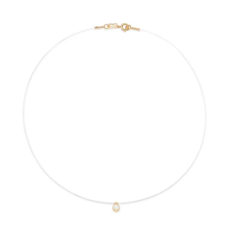 Collares con hilo transparentes con circonia enchapadas en oro 4 Collares con hilo transparentes con circonia enchapadas en oro - Imagen 2