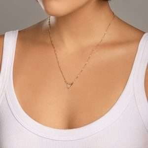 Collares corazon con circonia enchapdas en oro de 18k