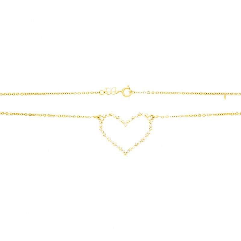 Collares de corazón con circonias enchapadas en oro de 18k 3 Collares de corazón con circonias enchapadas en oro de 18k