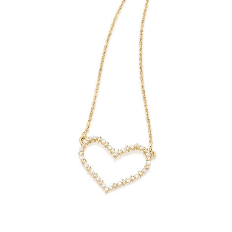 Collares de corazón con circonias enchapadas en oro de 18k 6 Collares de corazón con circonias enchapadas en oro de 18k - Imagen 4