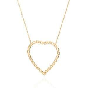 Collares de corazón maxi enchapadas en oro de 18k
