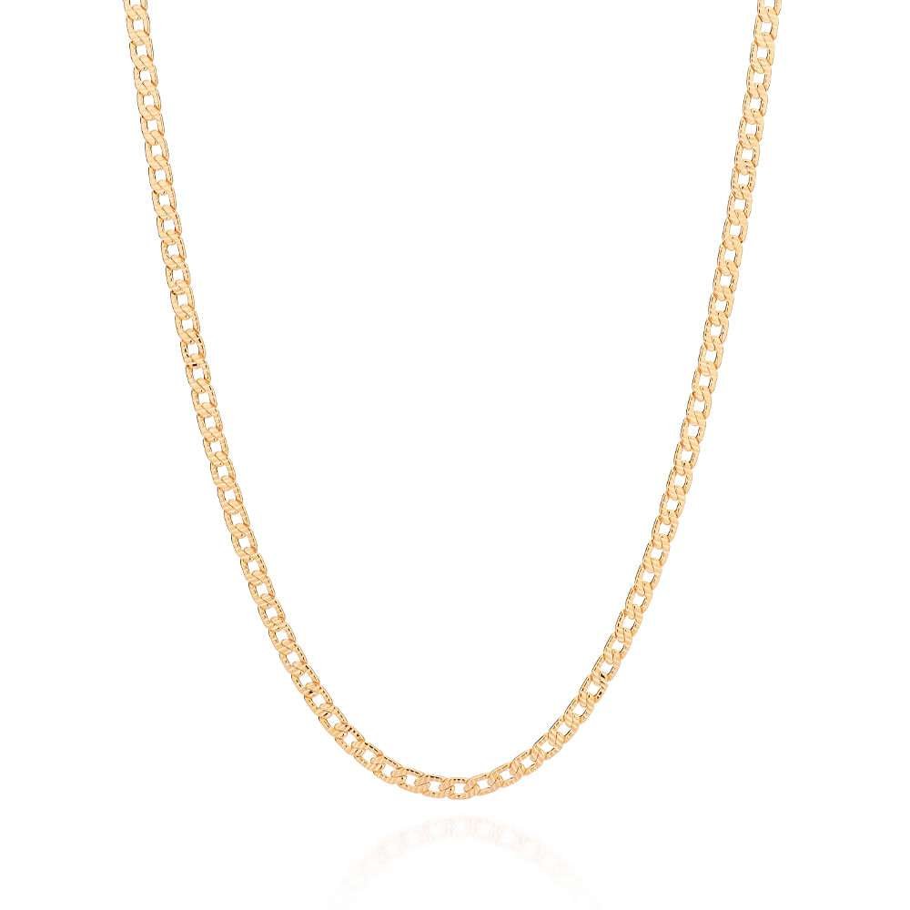 Collar de eslabones de relieve enchapados en oro de 18k 3 Collar de eslabones de relieve enchapados en oro de 18k