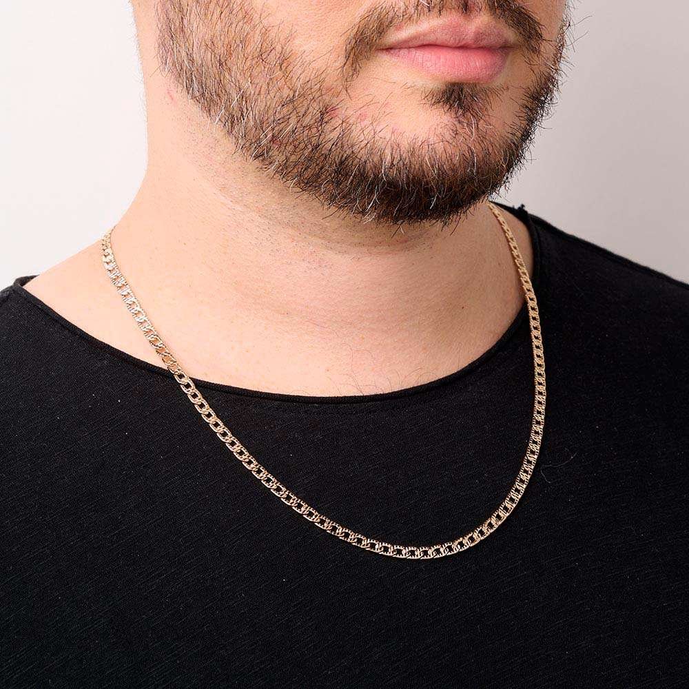 Collar de eslabones de relieve enchapados en oro de 18k 4 Collar de eslabones de relieve enchapados en oro de 18k - Imagen 2