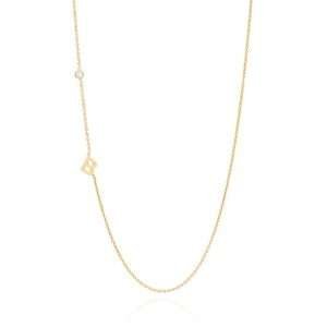 Alternative view of Collares de inicial enchapadas en oro de 18k