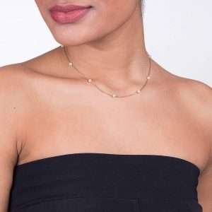 Alternative view of Collares de perlas pequenas enchapadas en oro de 18k