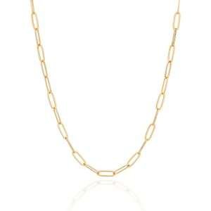 Alternative view of Collares Largo Paper Clip Enchapados en Oro 18K