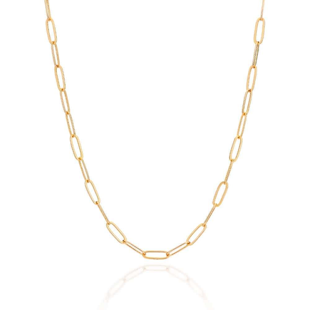 Collares Largo Paper Clip Enchapados en Oro 18K 3 Collares Largo Paper Clip Enchapados en Oro 18K