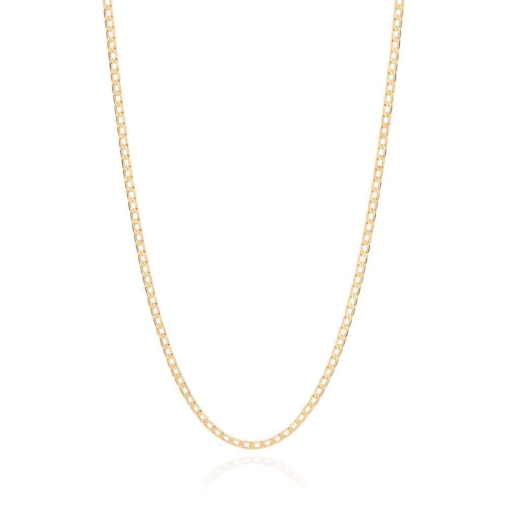 Collares liso de eslabones enchapadas en oro de 18k 3 Collares liso de eslabones enchapadas en oro de 18k