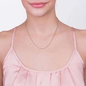 Alternative view of Collares liso de eslabones mimosa enchapadas en oro de 18k