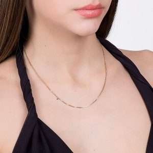 Alternative view of Collares liso estilo veneciano enchapadas en oro de 18k