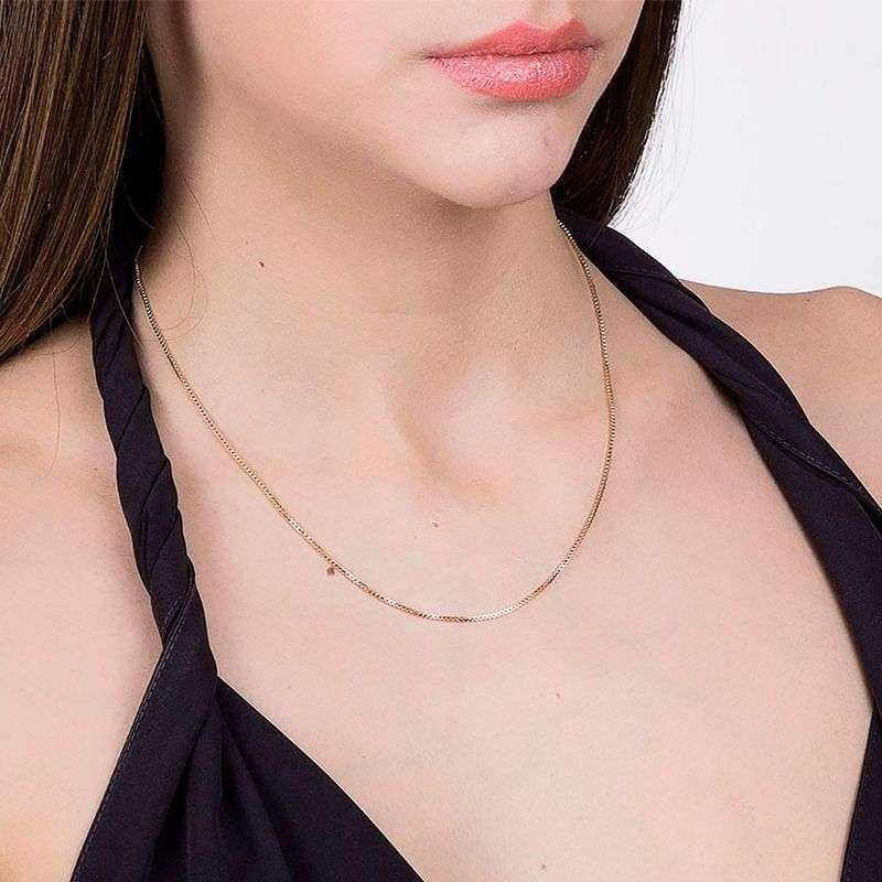 Collares liso estilo veneciano enchapadas en oro de 18k 4 Collares liso estilo veneciano enchapadas en oro de 18k - Imagen 2