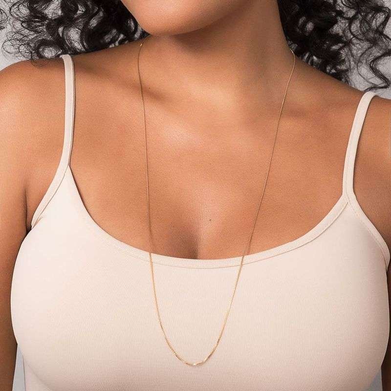 Collar liso veneciana enchapado en oro de 18k 5 Collar liso veneciana enchapado en oro de 18k - Imagen 3