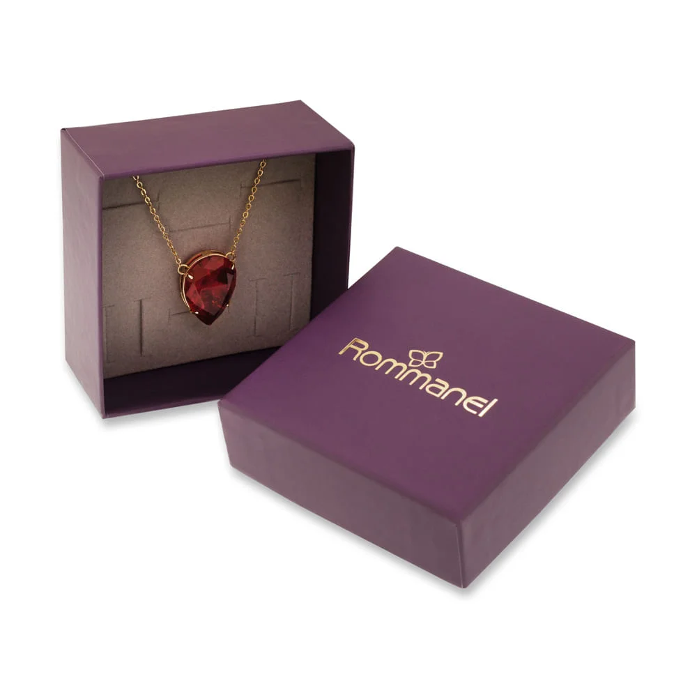 Collar Cristal Rojo Fusión Gota Enchapados en Oro 18K 6 Collar Cristal Rojo Fusión Gota Enchapados en Oro 18K - Imagen 4