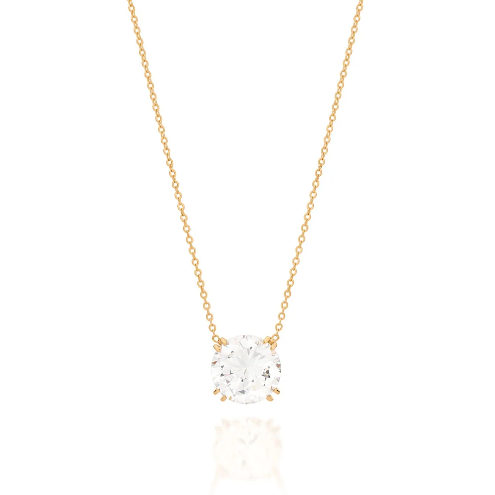 Collar Punto de Luz Circonia Grande Enchapado en Oro 18K 2 Collar punto de luz Enchapado en Oro 18k