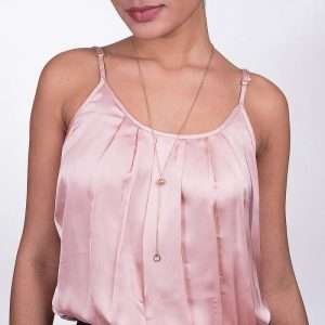 Corbatín Elegante con Circonia Enchapado en oro de 18k