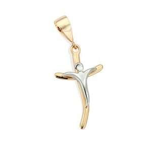 Crucifijo Grande  Enchapados En Oro 18K Y Rodio