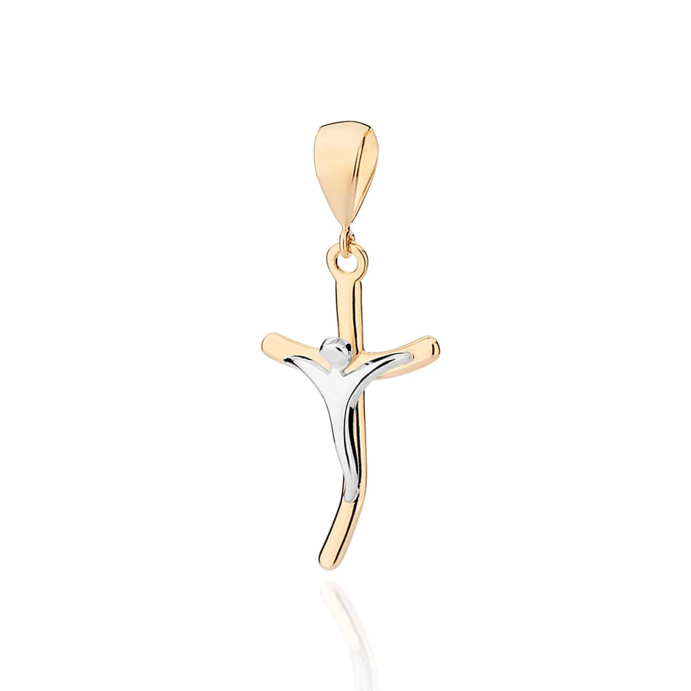 Crucifijo Grande Enchapado En Oro 18K Y Rodio 3 Crucifijo Grande Enchapado En Oro 18K Y Rodio
