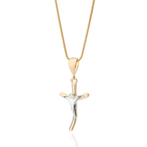 Alternative view of Crucifijo Grande Enchapado En Oro 18K Y Rodio