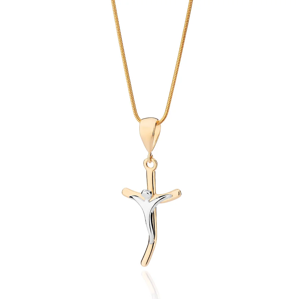 Crucifijo Grande Enchapado En Oro 18K Y Rodio 4 Crucifijo Grande Enchapado En Oro 18K Y Rodio - Imagen 2