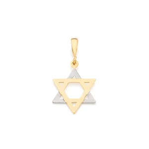 Dije de estrella de david enchapado en oro de 18k