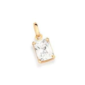 dije rectangular cristal blanco