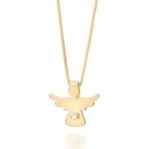 Alternative view of Dije de ángel con circonias enchapadas en oro de 18k