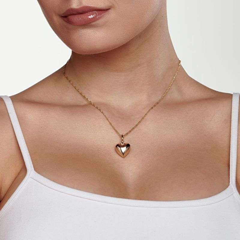 Dije de corazón enchapado en oro de 18k 4 Dije de corazón enchapado en oro de 18k - Imagen 2