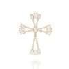 dijes de cruz con circonias enchapadas en oro de 18k