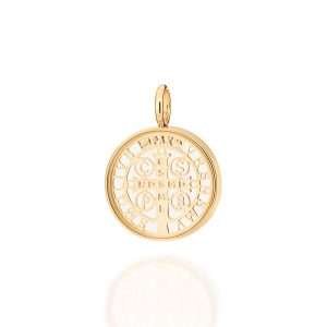 Dije de cruz de san benito enchapado en oro de 18k