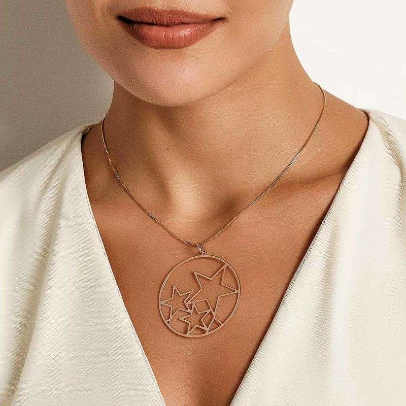 Dijes de estrella maxi enchapadas en oro 18k 4 Dijes de estrella maxi enchapadas en oro 18k - Imagen 2