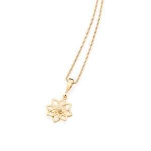 Dijes de flor con circonia enchapadas en oro 18k