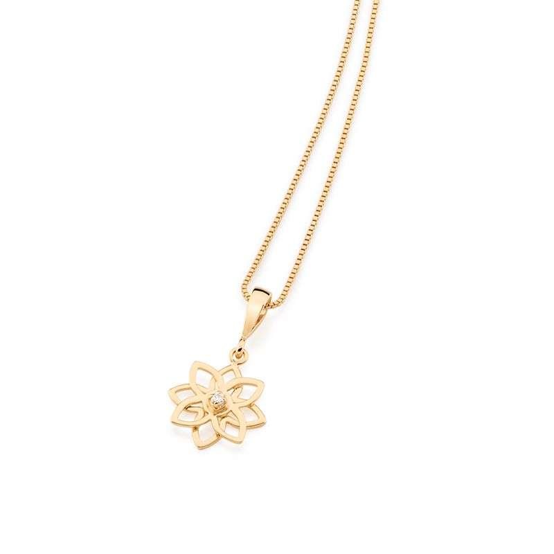 Dijes de flor con circonia enchapadas en oro 18k 3 Dijes de flor con circonia enchapadas en oro 18k