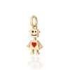 dijes de robot con un corazon rojo enchapadas en oro de 18k 2 dijes de robot con un corazon rojo enchapadas en oro de 18k 1