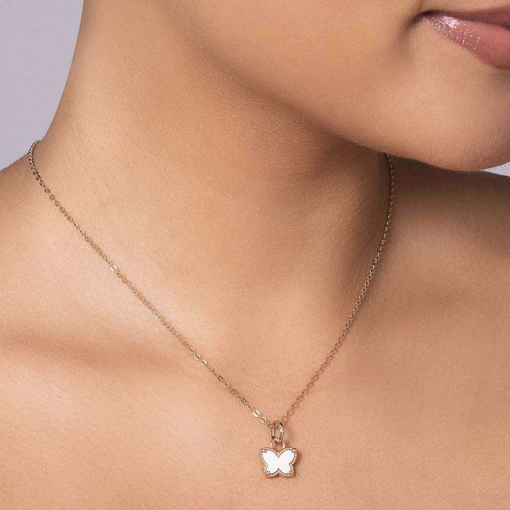 Dije de Mariposa con Acrílico Blanco brillante enchapado en oro de 18k 5 Dije de Mariposa con Acrílico Blanco brillante enchapado en oro de 18k - Imagen 3