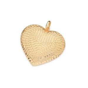 Dijes maxi de corazón enchapadas en oro de 18k