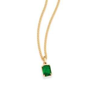Alternative view of Dijes en forma rectangular enchapadas en oro de 18k - Verde