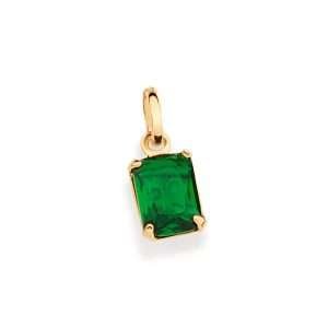 dije rectangular cristal verde esmeralda