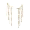 ear cuff de perlas colgantes enchapado en oro 18k