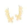 earcuff modernos de mariposa enchapadas en oro 18k